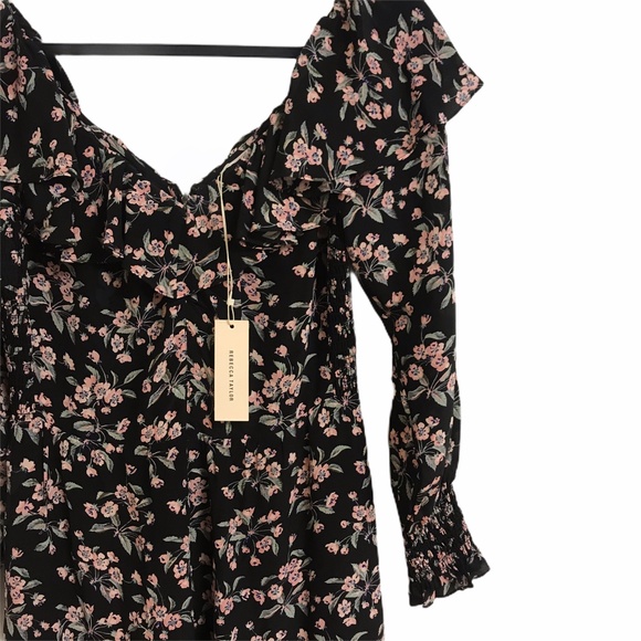 Rebecca Taylor Tilda Silk Ruffle Floral Dress NWT - Picture 3 of 9